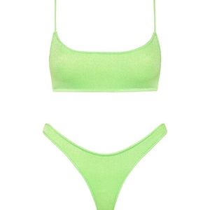Never worn Triangl Mica Green Sparkle Swimsuit Set